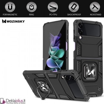 Wozinsky smūgiams atsparus dėklas su žiedu (telefonams Samsung Z Flip 3)   